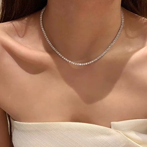 Collier tennis en diamant de laboratoire certifié IGI 10 points, or blanc 18 carats, taille brillant, chaîne tennis, bijoux fins, luxe pour femme - Product Image 5