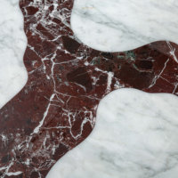 Table basse en dalle de roche imperméable et résistante aux rayures, avec support métallique stable, table à thé moderne pour appartement et villa