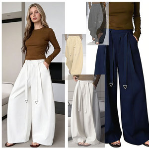 <span class=keywords><strong>Pantaloni</strong></span> Lounge di Nuova Concezione con Decorazione a Cintura <span class=keywords><strong>per</strong></span> Donna, <span class=keywords><strong>Eleganti</strong></span> <span class=keywords><strong>Pantaloni</strong></span> a Gamba Larga, <span class=keywords><strong>Pantaloni</strong></span> Estivi OEM ODM - Product Image 3