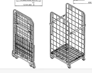 Contenitore pieghevole per Roll-bar di stoccaggio del magazzino