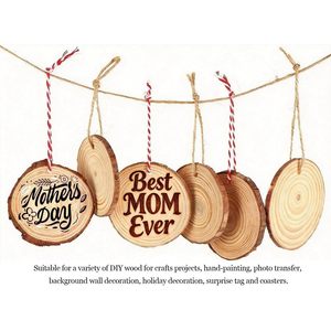 <b>Wood</b> <b>Slices</b> Round 7 X 7 Inches Unfinished Rustic Craft Wedding Centerpiece Table Decorations - Product Image 2