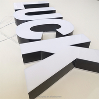 Lettre personnalisée en acrylique acier inoxydable lumineuse 3d éclairage extérieur enseigne de bâtiment lettre de canal à led magasin