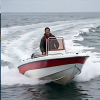 Bateau de pêche en FRP 4,3 m, bateau côtier Chaser 430, petit bateau pour 4 personnes avec moteur hors-bord