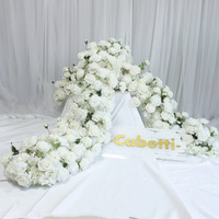 Op maat gemaakte, prachtige zijden bloemen met designer baby's adem rozen, kunstmatige bruidsbloemen rij, bruidstafel bloemdecoratie