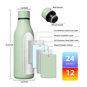 Botella de Agua Aislada de Acero Inoxidable de 18 oz con Correa, Termo de Doble Pared que Mantiene las Bebidas Frías por 24 <span class=keywords><strong>Horas</strong></span> y Calientes por 12 <span class=keywords><strong>Horas</strong></span> - Product Image 4