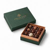 Caja de Regalo de Chocolate Biodegradable de Lujo con Logotipo Personalizado, Caja de Papel para Alimentos con Separadores, Laminación Mate y Tapa Abatible