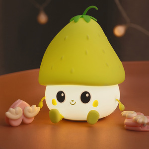 Holiday Gift Cute Cartoon Strawberry Silicone <b>Night</b> <b>Light</b> USB Rechargeable Small <b>LED</b> Bedside Lamps for Kids bedroom Home Dec - Product Image 6