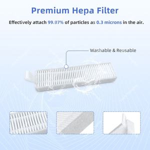 Kit compatible avec les aspirateurs robots <span class=keywords><strong>Rowenta</strong></span> Tefal 60 RR7427 RR7447 RG7447 Pièces détachées Rouleau Brosse rotative Filtre HEPA Chiffon de nettoyage - Product Image 4