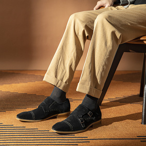 Men's Retro Frosted Casual Shoes Fashion <b>Matte</b> Business Formal Working Leather Shoes for Men - Product Image 4