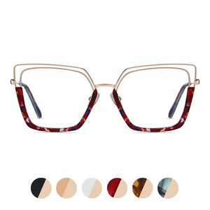 Monture de lunettes en métal TR90 87317, rectangulaire, monture intégrale, protection anti-lumière bleue, lunettes unisexes - Product Image 4