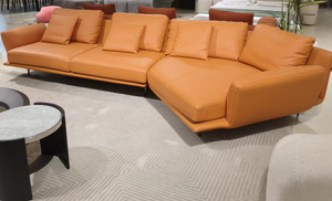 इतालवी लक्जरी अनुभागीय सोफे अनुकूलन मॉड्यूलर सेट लिविंग रूम चमड़े के सोफे सेट - Product Image 4