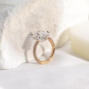 Bague de fiançailles en or 18 carats MSR-1704, diamant de laboratoire 8 carats D VS1 taille poire, prix d'usine, pour femme - Product Image 3