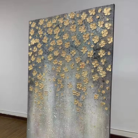 Peinture à l'huile texturée peinte à la main sur toile, art de texture florale contemporaine, paysage abstrait, décoration intérieure, art mural