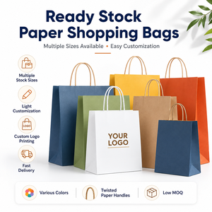 <span class=keywords><strong>Sac</strong></span> de shopping en <span class=keywords><strong>papier</strong></span> kraft <span class=keywords><strong>personnalisé</strong></span> avec poignées à cordon, <span class=keywords><strong>sac</strong></span> cadeau biodégradable, faible MOQ, fabricant d'emballages écologiques - Product Image 1