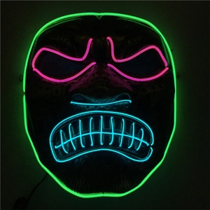 Envío rápido de moda de fiesta de Halloween Supp brillo Led de neón <span class=keywords><strong>EL</strong></span> cable máscara - Product Image 1