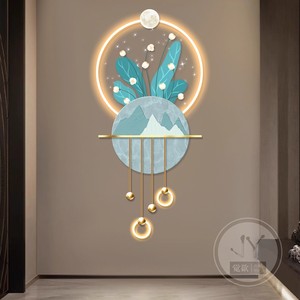 Decorazione Artistica per Corridoi di Ristoranti, Illuminazione di Lusso, Quadro in Cristallo e Porcellana con Piante Verdi, Luce LED, Dipinto ad <span class=keywords><strong>Acqua</strong></span> - Product Image 2