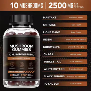 Venta caliente Mushroom Gummies 2500mg 10 Blend W/Lions Mane Reishi Chaga Cordyceps Más Focus <span class=keywords><strong>Memory</strong></span> Immunity Energy Mushroom Gummies - Product Image 2