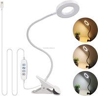 Lampe de bureau LED moderne à clipser, lumière blanc chaud, intensité réglable, protection oculaire, USB, flexible, lampe de lecture, dôme multifonctionnel avec loupe
