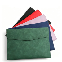 Carpeta Portadocumentos A4 de Cuero PU, Resistente al Agua, Tamaño Personalizable, Organizador de Documentos para Oficina y Escuela