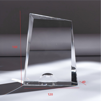 Trophée en cristal facetté, ornement géométrique transparent en verre gravé au laser 3D, souvenir pour la décoration de bureau et de maison