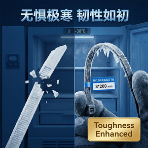 Bridas de nailon industriales Shenghong de 1.2 mm de grosor, temperatura de operación de -40 °C a 85 °C, clasificación de resistencia al fuego V-2 para cables y alambres - Product Image 3