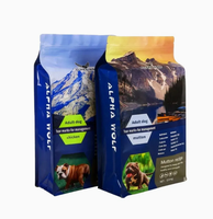 Sacs à fond plat personnalisés imprimés avec logo pour l'emballage de nourriture pour animaux de compagnie (chats, chiens), sacs refermables à fermeture éclair 3kg 5kg 15kg