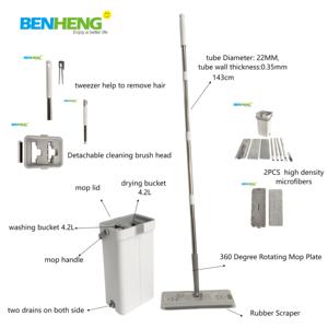 Marché <span class=keywords><strong>russe</strong></span> 360 °   Serpillère plate intelligente rotative et mains libres avec seau pour le nettoyage domestique - Product Image 1