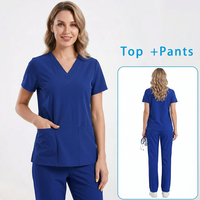 En gros Blouse de travail médicale extensible respirante unie à col en V pour femmes et hommes, personnalisable