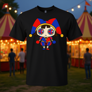 Camiseta de disfraz de chica de circo, negra, unisex, para adultos, cuello redondo, manga corta, impresión digital, actividades promocionales - Product Image 3