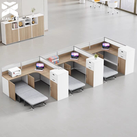 Bureau de travail modulaire avec panneau de séparation, adaptable pour 2, 4, 6 ou 8 postes, table de bureau pour centre d'appels et espace de coworking