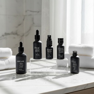 Botella de Vidrio para Aceites Esenciales, Botella con Gotero Negro, Botella de Vidrio con Serigrafía para Suero para el Cuidado de la Piel con Gotero - Product Image 1