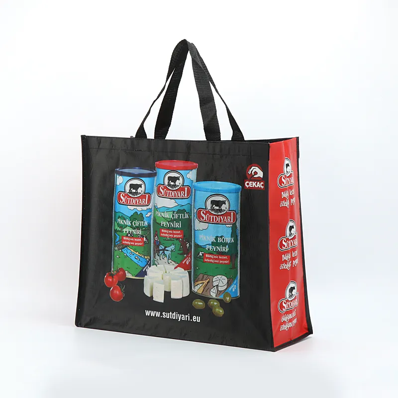 Hochwertige hochleistungs-recycling-tasche wiederverwendbare benutzerdefinierte pp-gewebte tasche laminat einkaufstasche supermarkt