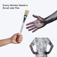 Brosse de nettoyage industrielle professionnelle à queue magnétique, en aluminium brillant, poils en nylon, manche en bois, pour machines, huile moteur, graisse