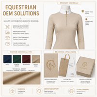 Chemise d'équitation personnalisée Elite, chemise d'équitation à maille latérale, coupe ajustée, couche de base performante pour l'entraînement, chemise d'équitation