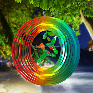 Vente en gros de moulinets à vent cinétiques en <span class=keywords><strong>métal</strong></span> 3D en forme d'<span class=keywords><strong>oiseau</strong></span> colibri, cadeaux, décorations pour la maison et le <span class=keywords><strong>jardin</strong></span> - Product Image 5