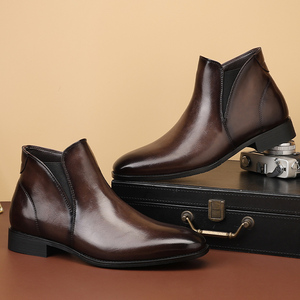 Bottes de créateur pour hommes, rehaussantes, à semelle épaisse, formelles, à enfiler, bottines de mode - Product Image 4