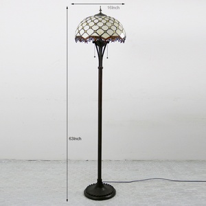LongHuiJing Tiffany 63In Antique Bronze Bead Lampshade Stained Glass Floor Lamp with <b>Pull</b> Chain <b>Switch</b> - Product Image 3