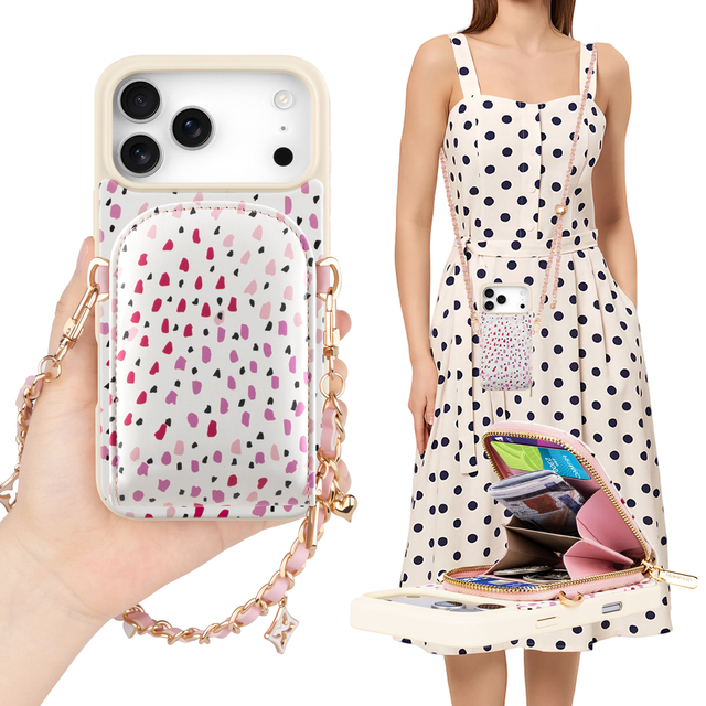 Custom Microfibre Leather Wallet Phone Case with Detachable Strap CrossBody Protective Cover Design Waterproof for 18 Pro Max