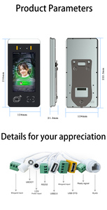 7-Inch Android Biometric Facial Recognition <strong>Attendance</strong> <strong>Machine</strong> with Night Vision QR Code &amp; Punch Card Access Control - Product Image 3