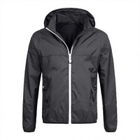 Veste coupe-vent imperméable pour homme avec capuche amovible, fermeture éclair, imperméable légère, pour voyages en plein air, vestes noires imperméables pour homme