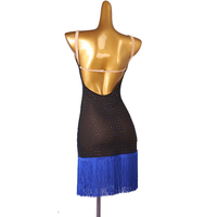 Robe de danse latine OCTLQ284 pour compétition, avec franges, en maille, entièrement ornée de diamants, style cowboy, jupe de danse Cha Cha