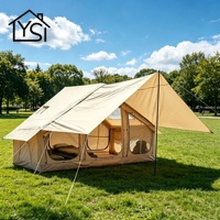 Tente de camping gonflable de 6,3 mètres carrés, tente compacte à air avec fenêtre de toit pour les petites familles, pique-nique en plein air, camping