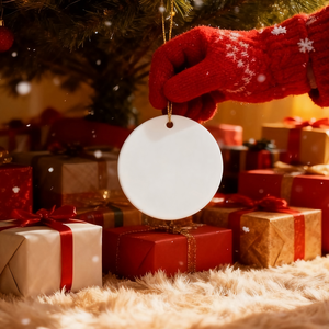 Atractivo Adorno Colgante de Cerámica para Sublimación, Redondo y Brillante, para Árbol de Navidad, Decoración Navideña para el Hogar - Product Image 3