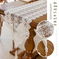 Chemin de table exclusif en dentelle brodée, décoration de table longue, nappe de table, nappe de table basse, fabrication d'usine
