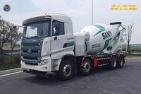 Camion malaxeur à ciment électrique SANY Premium d'occasion 8x4, batterie interchangeable 350 kWh, capacité de mélange de 12 m³, autonomie de 301-400 km