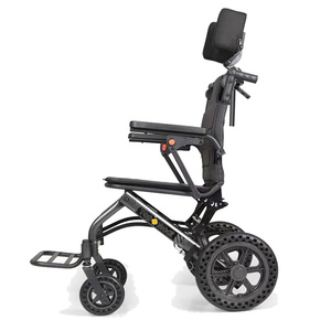 Silla de ruedas reclinable manual de aluminio fácil de doblar ligera estampada de fibra de carbono para personas mayores con discapacidad - Product Image 6