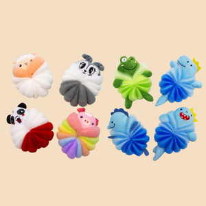 Dễ thương động vật có hình dạng tắm bọt biển ít Nàng Tiên Cá công chúa cá mập khủng long hình cơ thể bọt biển cho trẻ em làm bằng Nylon PE - Product Image 1