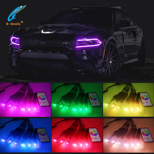 Schede RGBW DRL per Dodge Charger 2015-2018, Luci Diurne a LED, Fari <span class=keywords><strong>Auto</strong></span> Multicolore con Occhi <span class=keywords><strong>d</strong></span>'<span class=keywords><strong>Angelo</strong></span> - Product Image 4