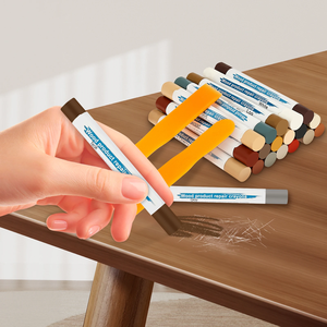 Kit de réparation de meubles en bois, 22 pièces, résultat durable, marqueur crayon en bois de couleur assortie avec grattoir pour sol, armoire, table, porte - Product Image 5