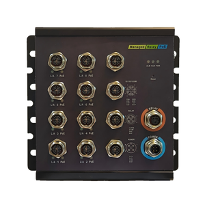 Switch PoE Gigabit Industrial L3 Administrado con VLAN, 12 Puertos IP67 M12, 128 Gbps, DC110V, Bypass <span class=keywords><strong>de</strong></span> 2 Canales, Presupuesto PoE <span class=keywords><strong>de</strong></span> 150W 170W 200W - Product Image 2